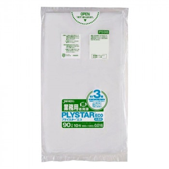 ジャパックス プライスターエコポリ袋90L 半透明 10枚×60冊 PS98掃除道具