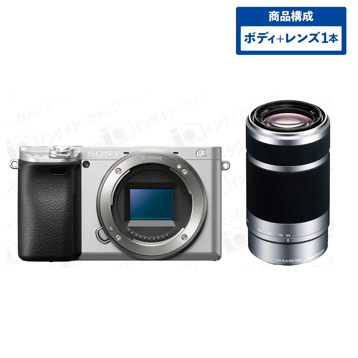 α6400 ILCE-6400 ミラーレスカメラ ボディ シルバー + 望遠ズームレンズセット E 55-210mm F4.5-6.3 OSS シルバー