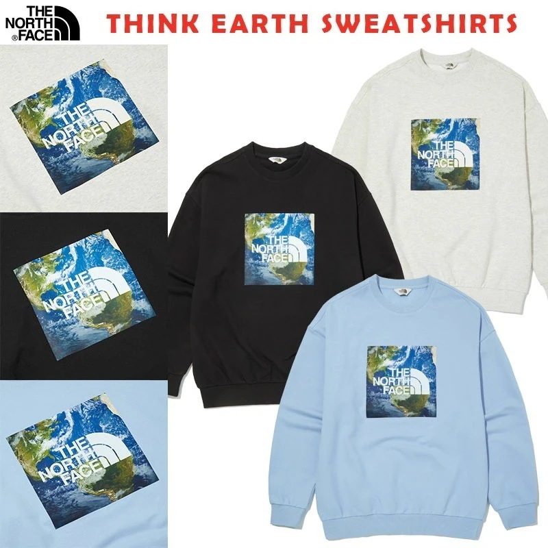 韓国正規品保証 関税負担なし NM5MN01J THINK EARTH SWEATSHIRTSデイリー 基本 着装 男子 女子 人気 韓国 ファッション 男女共用 アウトドア