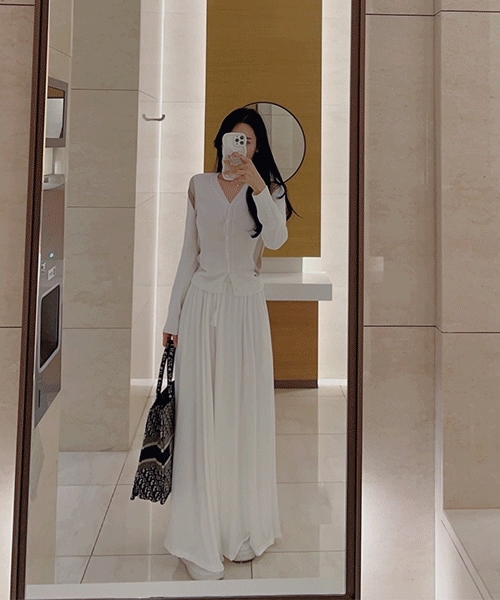 H ワイド バンディング パンツ (4color)ロングパンツ