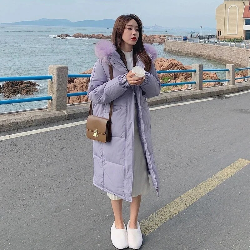 新入荷！ 女中 ロングモデル 2024 年 冬 新型 ins 膝越し 小柄 綿服 外套