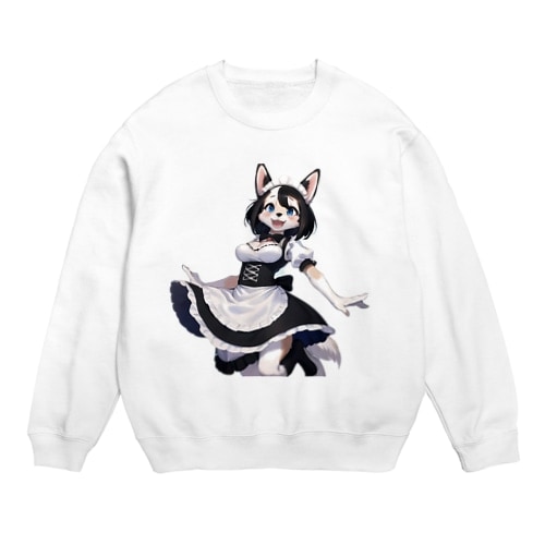 【文字入れ可能受注生産】ボーダーコリーの女の子　メイド　ケモナー スウェット