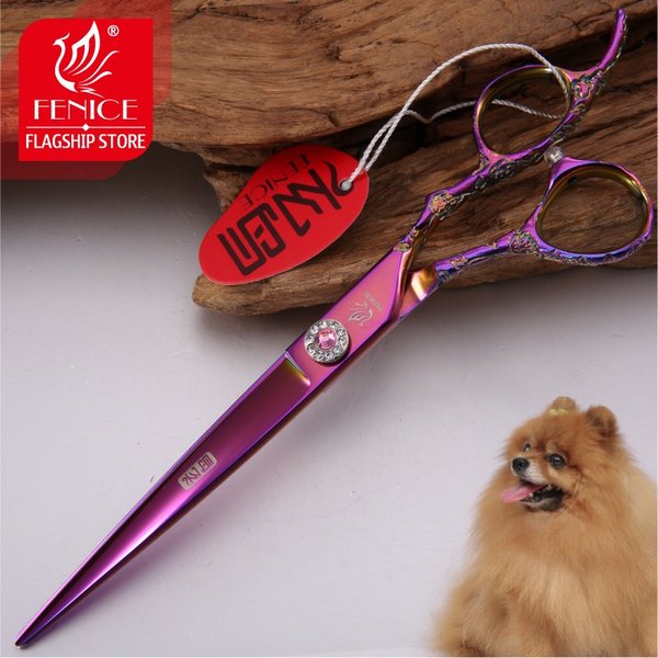 Fencieプロフェッショナルパープル7.0インチ/ 8.0インチ輸入440c犬の髪のグルーミング切削鋏 7.5 inch 9,472円