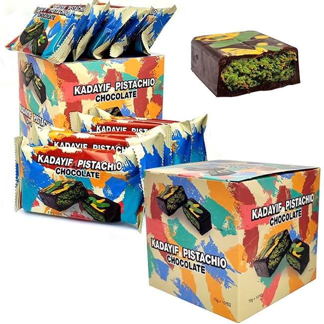 【2ケース】カダイフ＆ピスタチオ チョコレート 2ケース (70gx20個) ドバイチョコレート