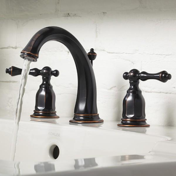 水栓 蛇口 ハンドル ダブル レトロ アンティーク調 ホテルライク 部品 交換 水栓交換 蛇口交換 おしゃれ キッチン 洗面所 ランドリー KOHLER コーラー 高級