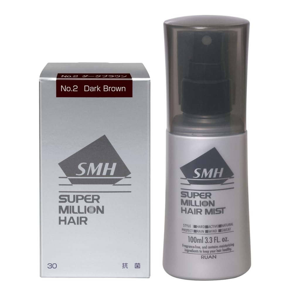 Qoo10最安値挑戦 【2点セット】スーパーミリオンヘアー 30g 約75回分 (ダークブラウン) &スーパーミリオンヘアー ヘアミスト 100mlセット