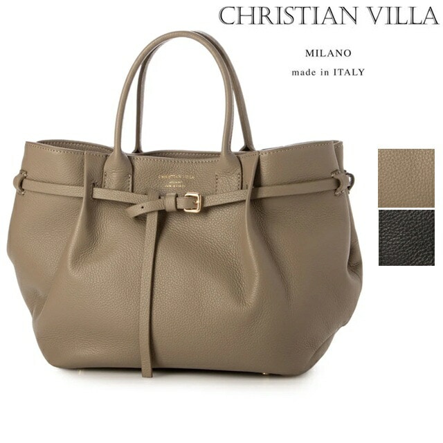 CHRISTIAN VILLA クリスチャンヴィラ ハンド バッグ 2WAY トートバッグ レディース イタリア製 牛革 6437 仕事用