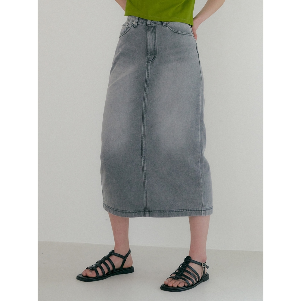 REORG DRO デニムロングスカート グレー