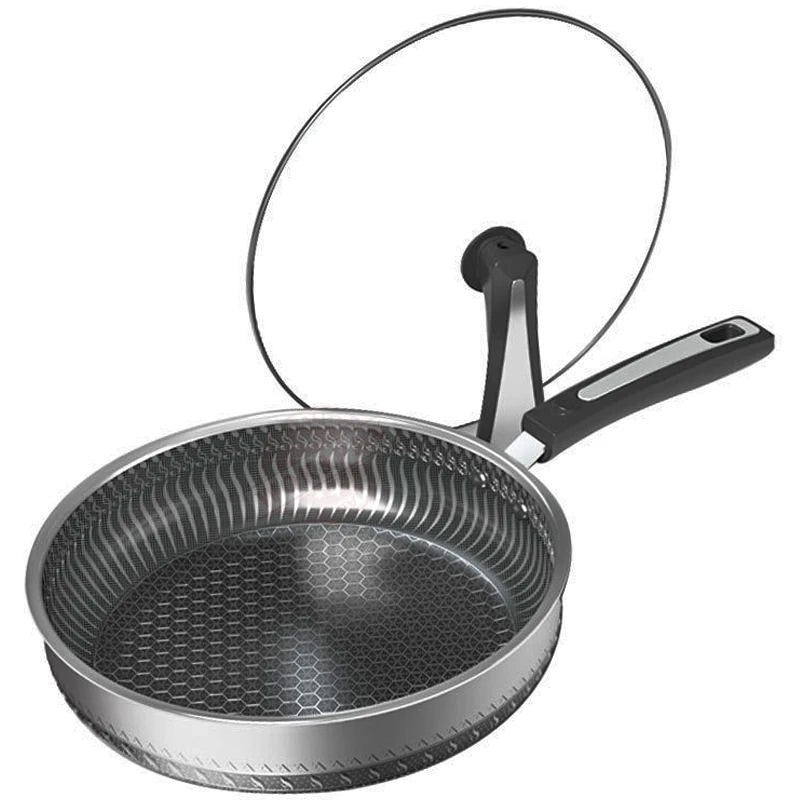 ふた付きステンレス製鍋クールなハンドル付きフライパン誘導セラミック電気ガス調理器26cm