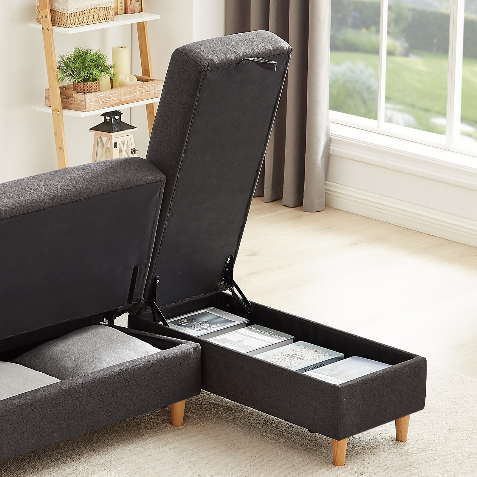 【2点購入で150OFF】【国内即発送】Dark Brown ottoman only(do not include sofa bed) 13,060円