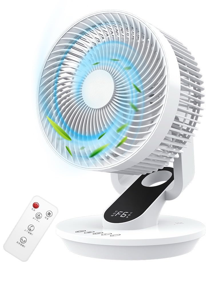 サーキュレーター 極静音 【全新モデル 節電＆猛暑対策＆360度首振り】扇風機 リビング扇風機 卓上扇風機 大風量 30畳 DCモーター 4D上下左右首振り 極上冷房効率UP パワフル送風 省エネ ア
