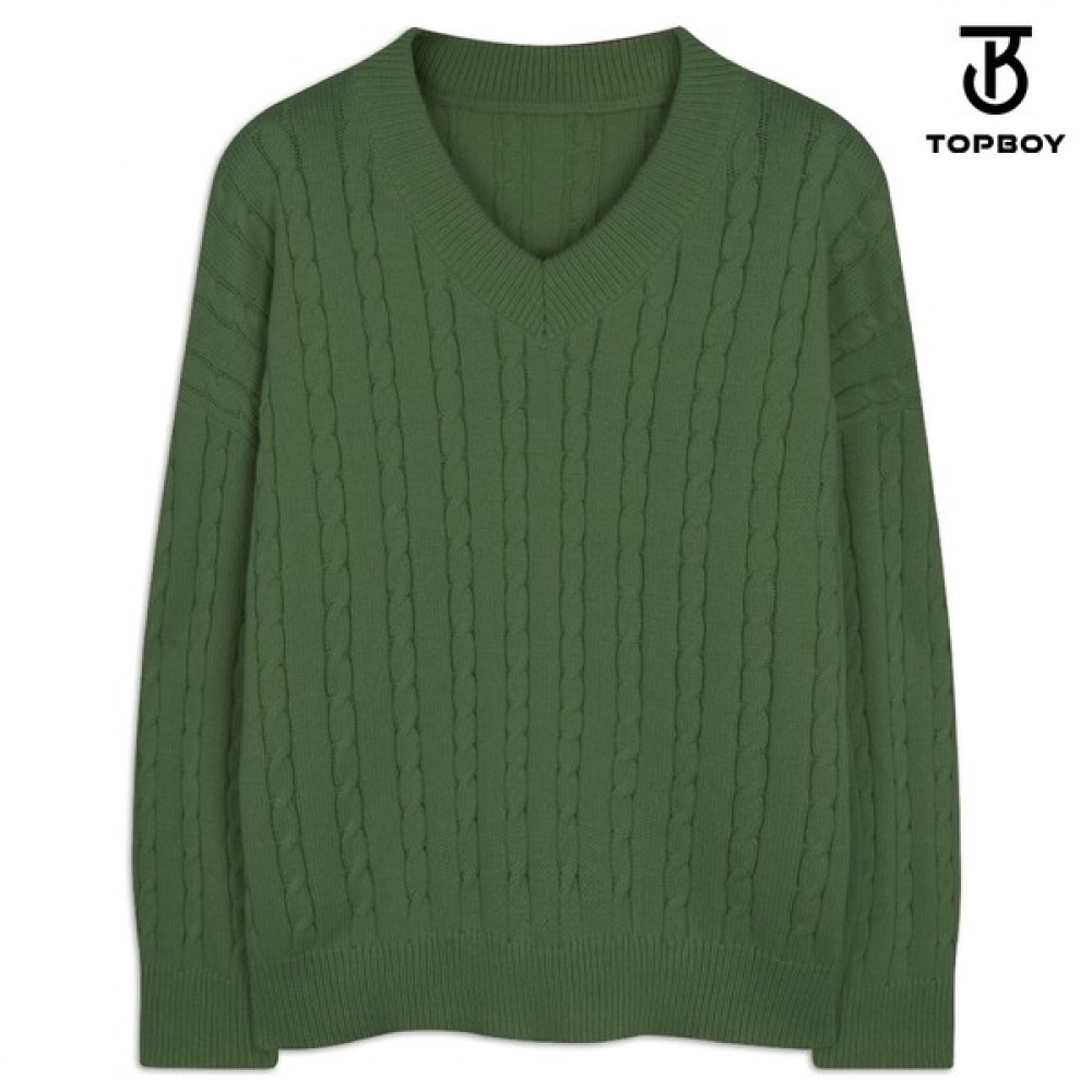 (トップボーイ) ケーブルオーバーフィットVネックニット (CM005)