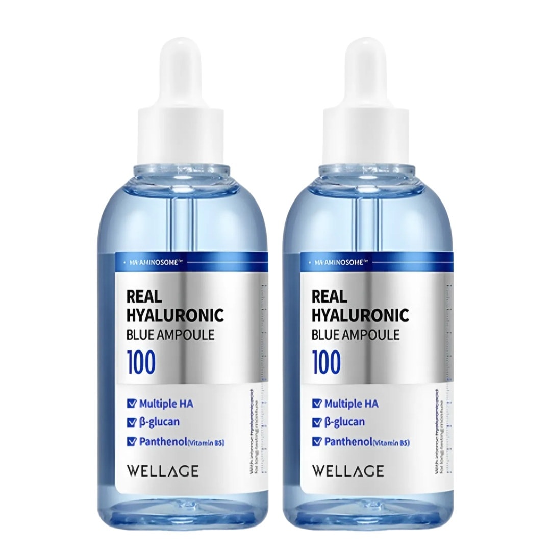 1+1 リアルヒアルロニック ブルーアンプル 100ml 2個 低刺激 高分子ヒアルロン酸 中分子ヒアルロン酸 低分子ヒアルロン酸 8種類ヒアルロン酸配合 4種類アミノ酸含有