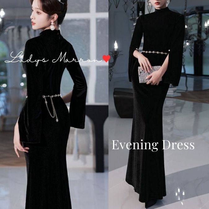 イブニングドレス お呼ばれドレス 結婚式 オケージョンドレス ベロアドレス 結婚式ドレス 結婚式お呼ばれドレス 同窓会ドレス 成人式ドレス フォーマルワンピース 20代 30代 40