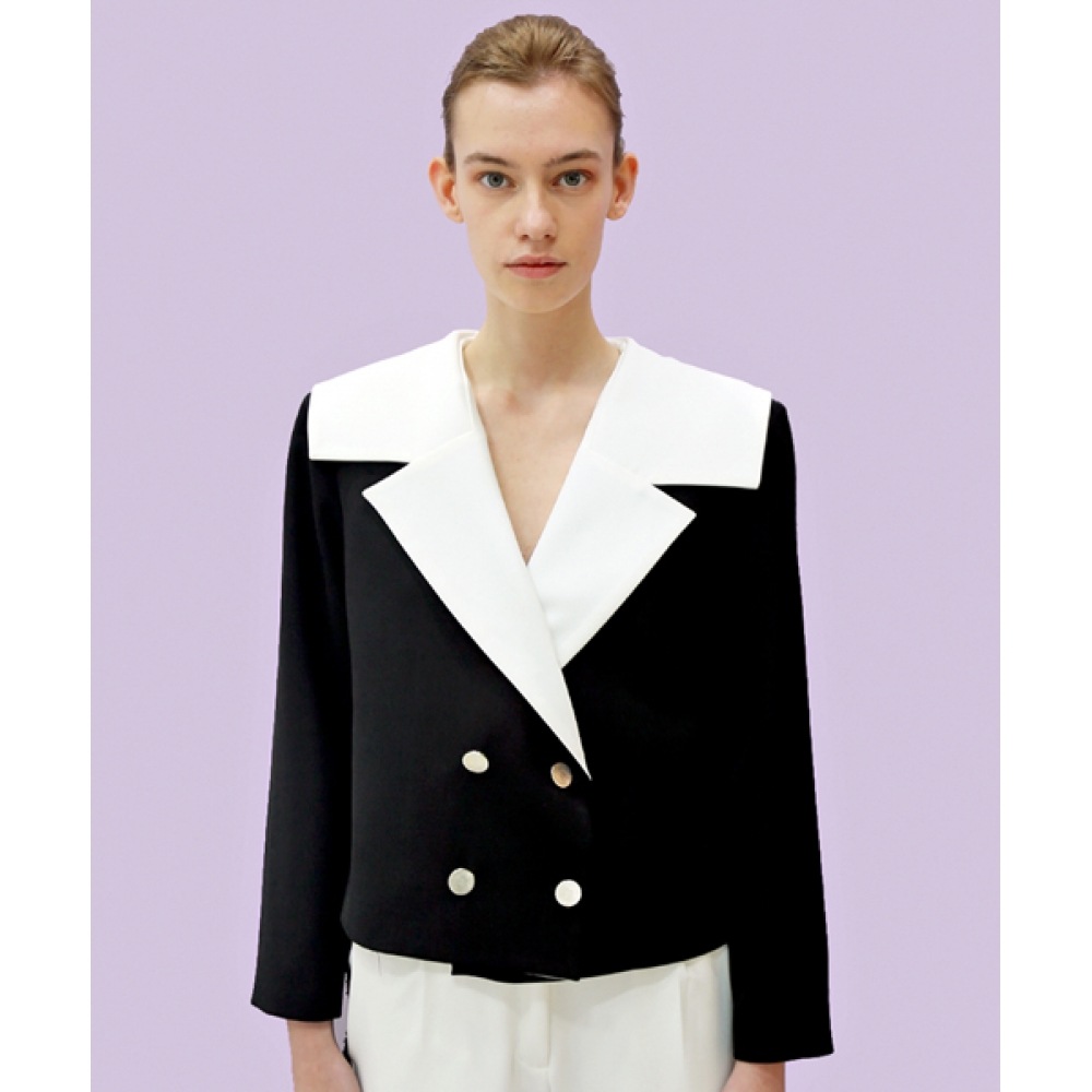 DAMAGE MNEMONIC セーラークロップブラックジャケット_Sailor Crop Black JK