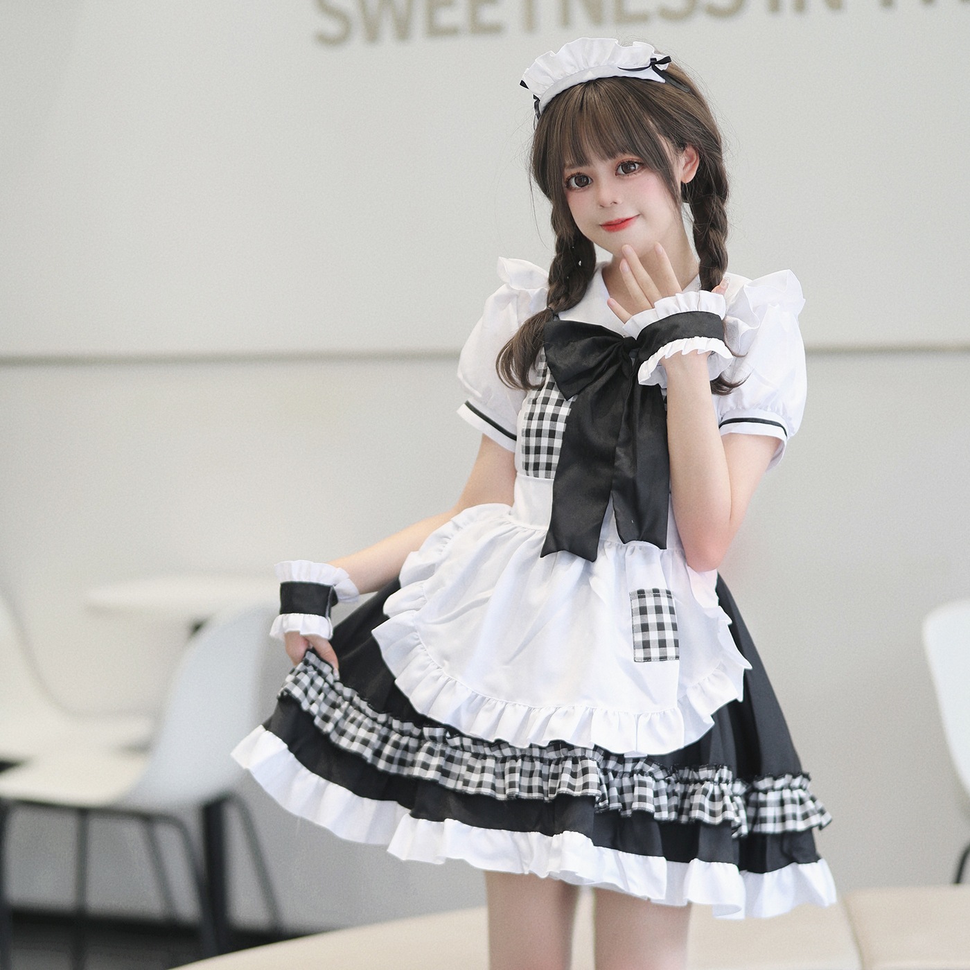 日韓かわいいlolitaメイド服セクシーコスプレ女装メイド制服ワンピースセット
