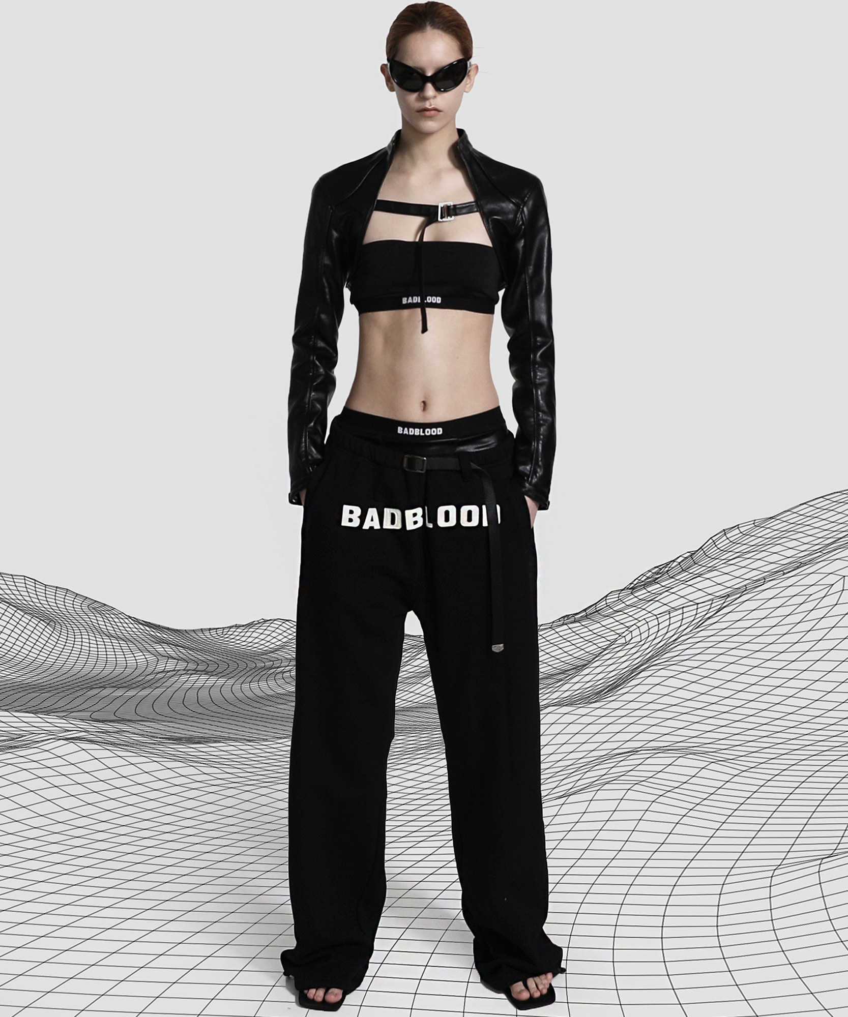 Qoo10 BADBLOOD BADBLOOD レザーロゴ 2 パンツ