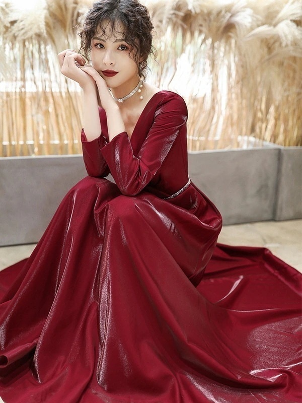 ロングドレス結婚式ワンピース上品ワインドレス着痩せパーティー二次会結婚式203040大人上品謝会