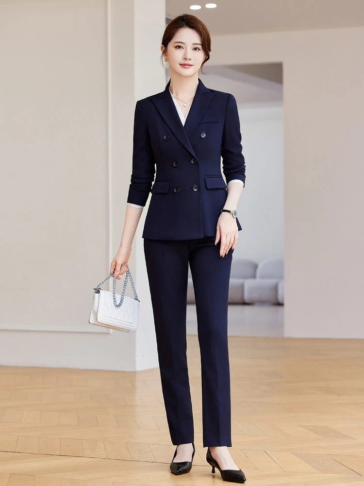 スーツ セットアップ 女性用 春秋 オシャレ ダブルボタン エレガント 職業用 高級感