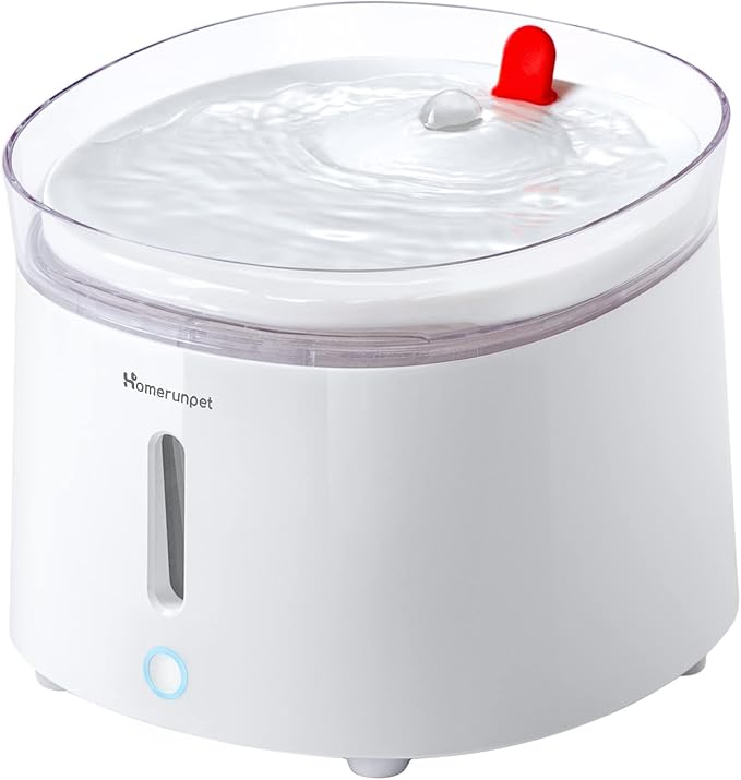 Homerunpet 猫 犬 ペット 自動給水器 セラミック 静音 ワイヤレスポンプ 大容量2L 2つの給水モード 組み立て簡単 お手入れ簡単 フィルター付き LEDライト 給水器 水飲み器 スマート