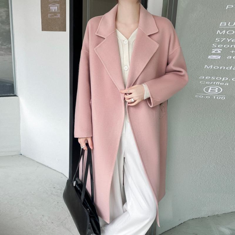 秋服 レディース ファッション オシャレ カワイイ シンプル 大人カワイイ 大きいサイズ コート ロングホーン バックル ウール