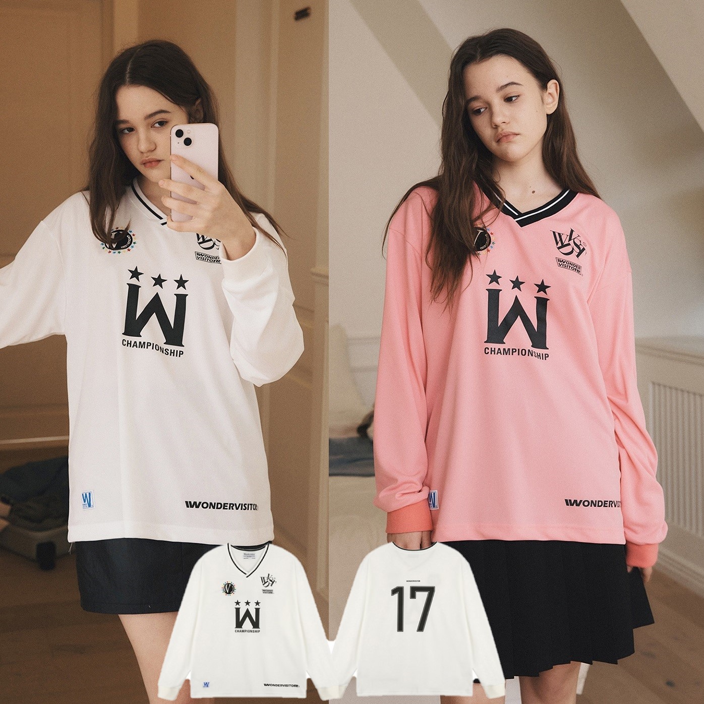 [人気サッカー服スタイル] Sporty Jersey Long sleeve