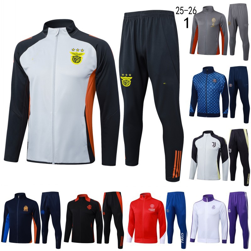 25-26 年度 レアルマドリード・パリ SG・ユベントス・バルセロナ・アーセナル・チェルシー・マルセイユ サッカートレーニングウェア ジャケット ロングスリーブコート