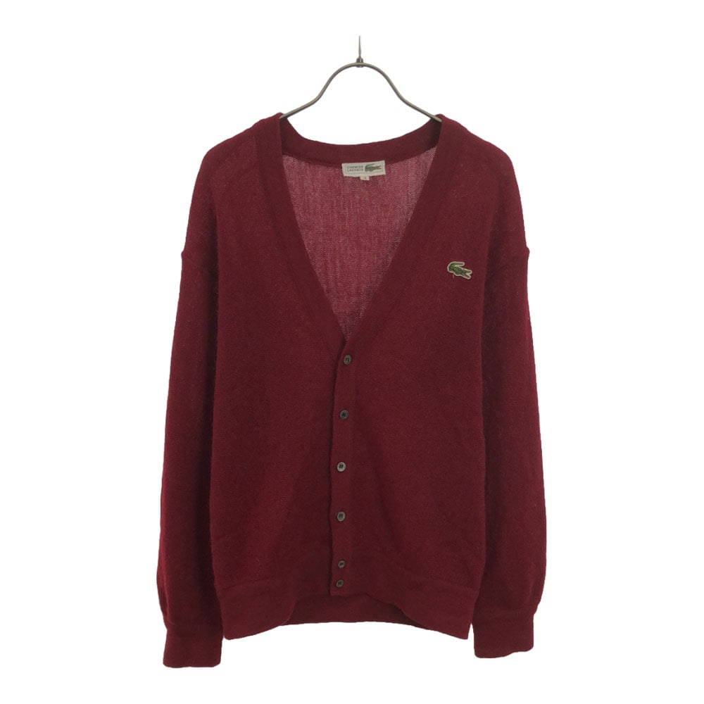 シュミーズラコステ ウール 長袖 ニットカーディガン 3 レッド CHEMISE LACOSTE メンズ