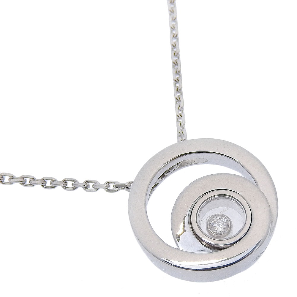 ハッピースピリット 1Pダイヤ 797108-1002 ネックレス K18ホワイトゴールド ダイヤモンド 約9.6g レディース 中古品 Aランク