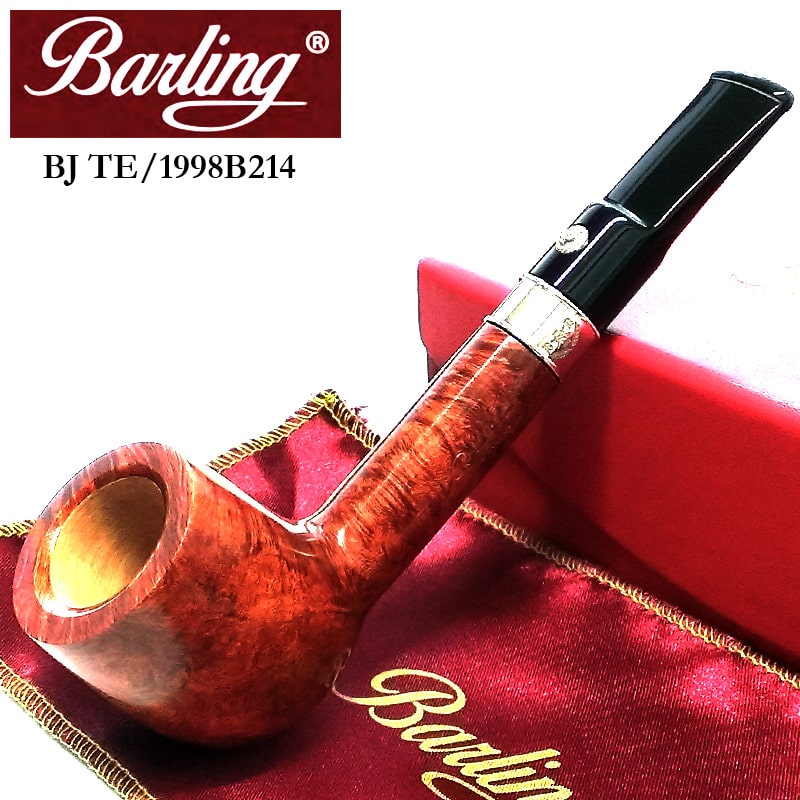 パイプ Barling バーリング ベンジャミン 9mmフィルター 喫煙具 本体 スターリングシルバー スムース仕上げ BJ TE 1814 天然木 純銀 タバコ かっこいい ライオン メンズ 高級