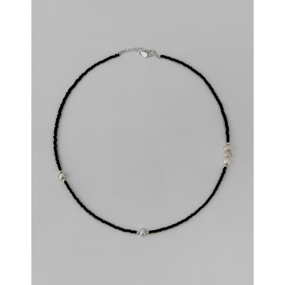ブラックアップ (シルバー925) ハイジ淡水パールネックレス