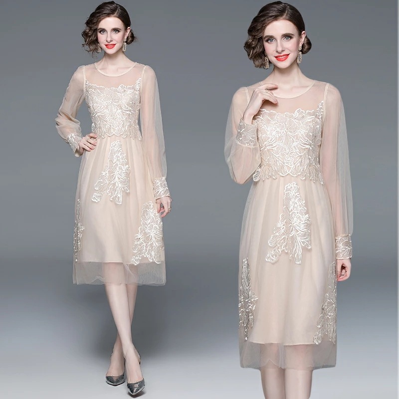 結婚式 ワンピース パーティードレス ミモレ丈 フォーマルドレス ドレス お呼ばれフォーマル ワンピース 袖あり 結婚式 ワンピース パーティードレス 大きいサイズXXL 入園式 二次会 謝恩会 同窓