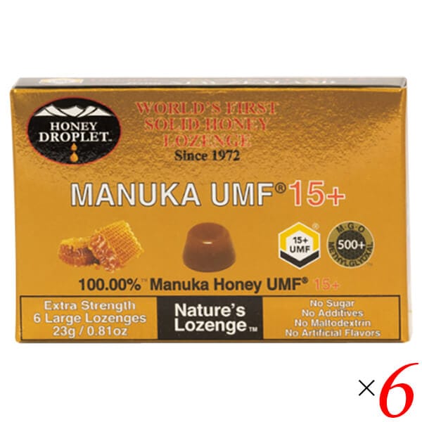 マヌカハニー キャンディ のど飴 ハニードロップレット マヌカハニーUMF15 （のど飴）18g/6粒6個セット ハニージャパン