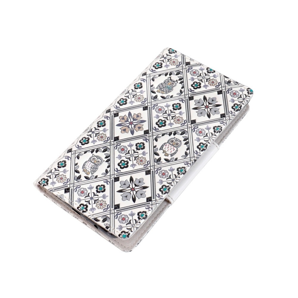 浅草文庫　スマホケース　ふくろう　ふくろうサンセット　手書き友禅　天然皮革　おしゃれ　可愛い　大人