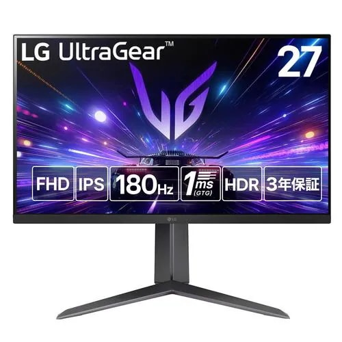 LGエレクトロニクス 27GS65F-B LG UltraGear／ゲーミングモニター／27.0型／IPS／フルHD／ノングレア／FreeSync ブラック