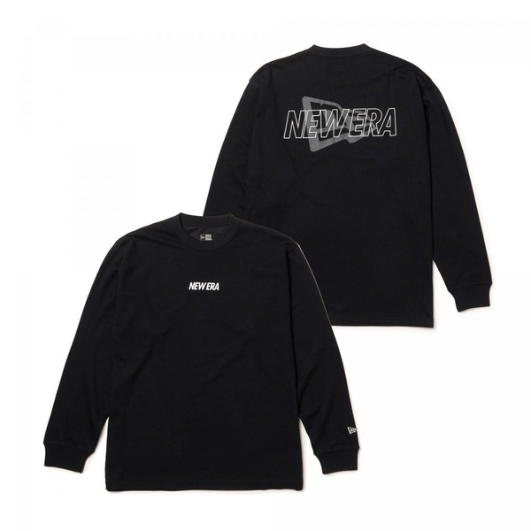 NEWERA ニューエラ 長袖 オーバーサイズド パフォーマンス Tシャツ Overlap Logo ブラック Performance Apparel 14410182