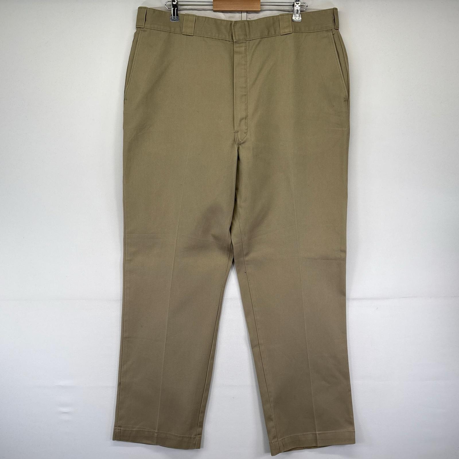 古着 80s/80年代 ヴィンテージ USA製 パンツ ワーク チノパン チビタグ ジップフライ W42 L32 ベージュ系 メンズ