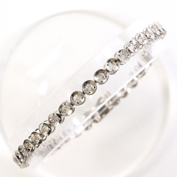 K18 18金 WG ブレスレット ダイヤ 1.00 カード鑑別書 ジュエリー 中古