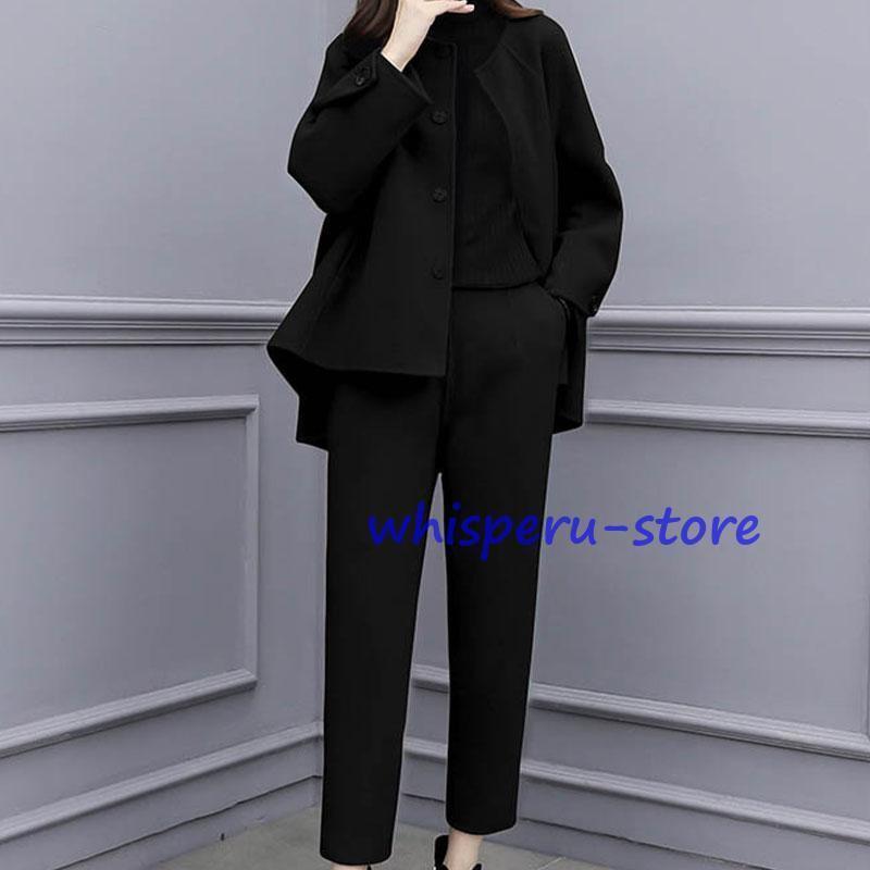 卒業式 服 母 セットアップ レディース 2点セット パンツスーツ フォーマル 体型カバー 二次会 セレモニー 大きいサイズ 着痩せ 通勤 30代40代50代