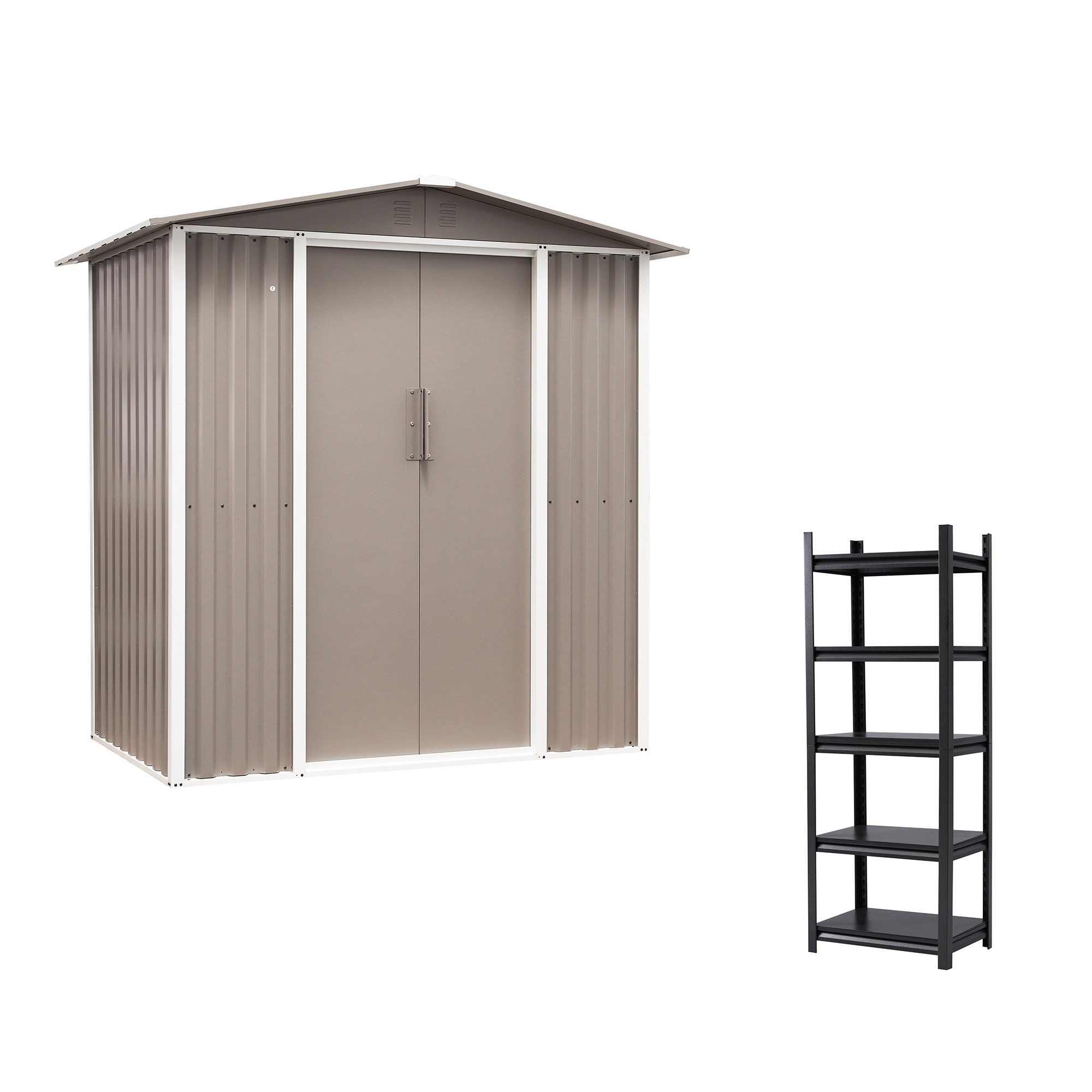 【国内発送&送·料·無·料】【可動棚付き】物置 屋外 倉庫 スチール 大型 幅180*奥行き120*高185 物置き 防水 戸外収納庫 収納庫 屋外物置 防さび ベランダ おしゃれ ドア 引戸 スチー