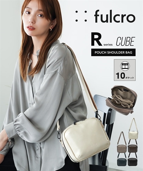 ショルダーバッグ fulcro フルクロ 10ポケットふっくらキューブ型ミニショルダーバッグ