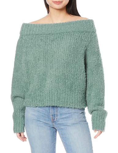 [ビス] ニット ショート丈オフショルニット レディース BVM43160 グリーンサブ (35)