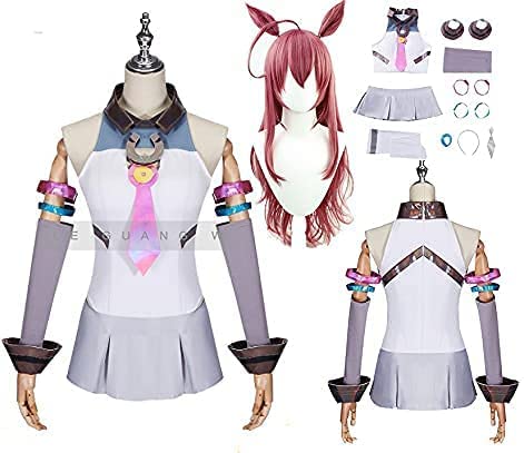 ウマ娘 プリティーダービー ミホノブルボン 勝負服 コスプレ衣装+靴下+髪飾り+ ウィッグ 全セット