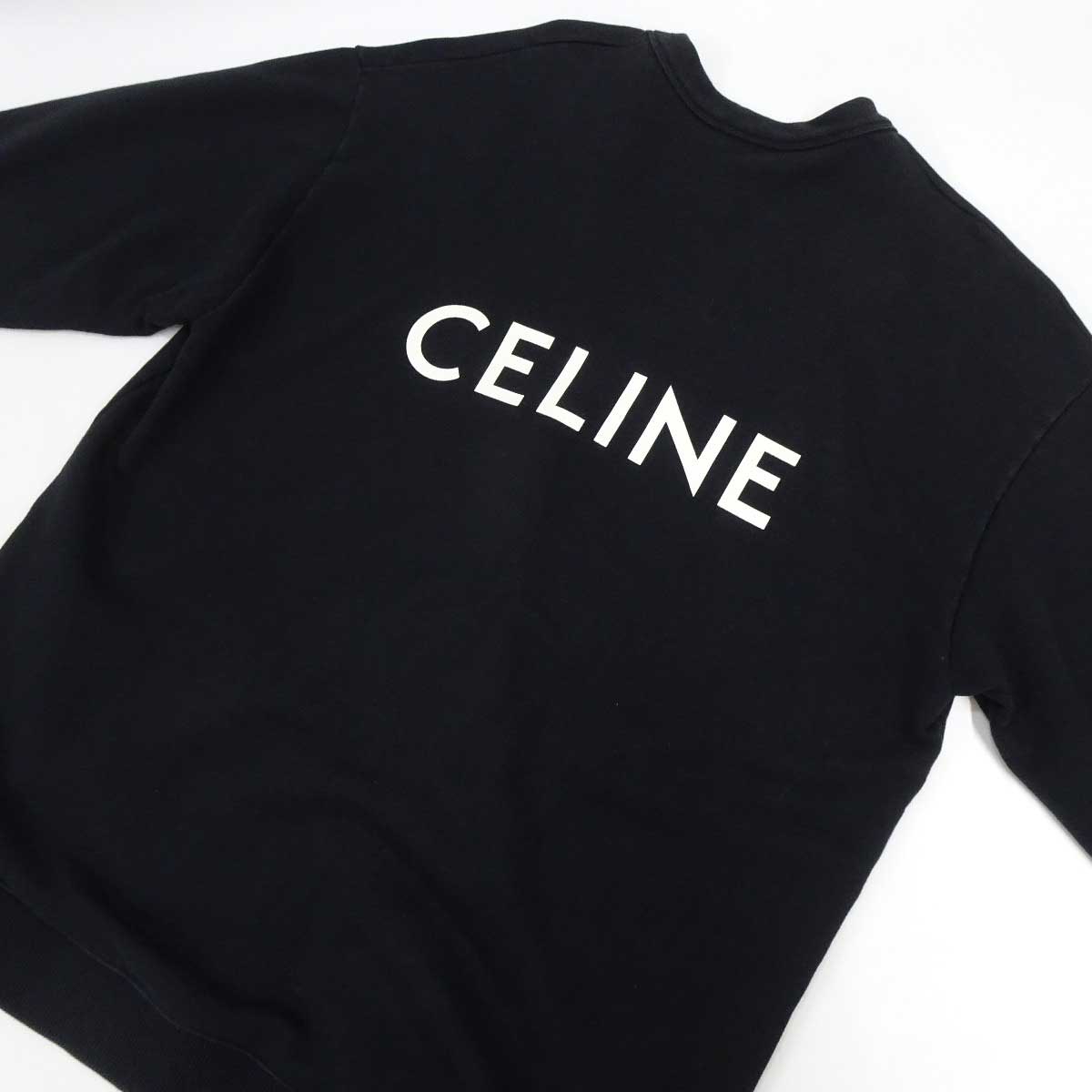 【中古】セリーヌ 21AW カーディガン バックロゴ オーバーサイズ XS ブラック 2Y672670Q メンズ CELINE