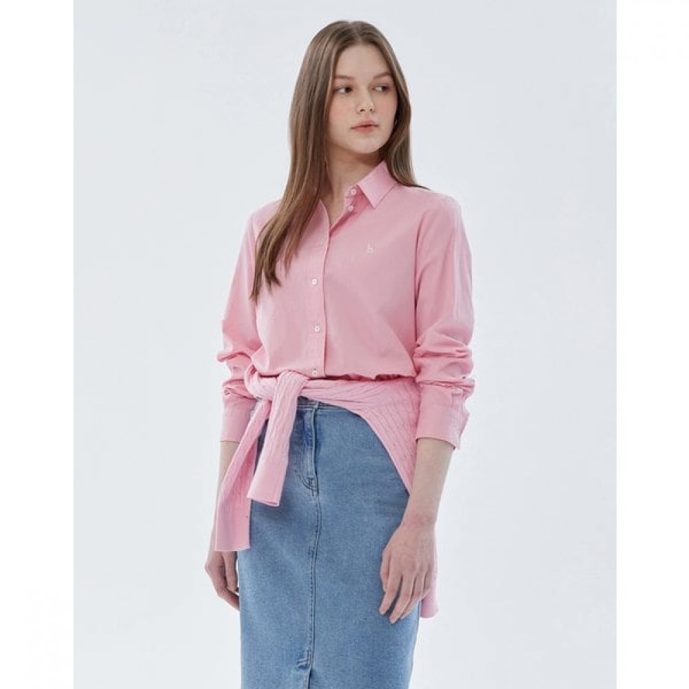 HSSH ピンクレギュラーフィットフェザーツイルシャツ HSSH4AC15P2