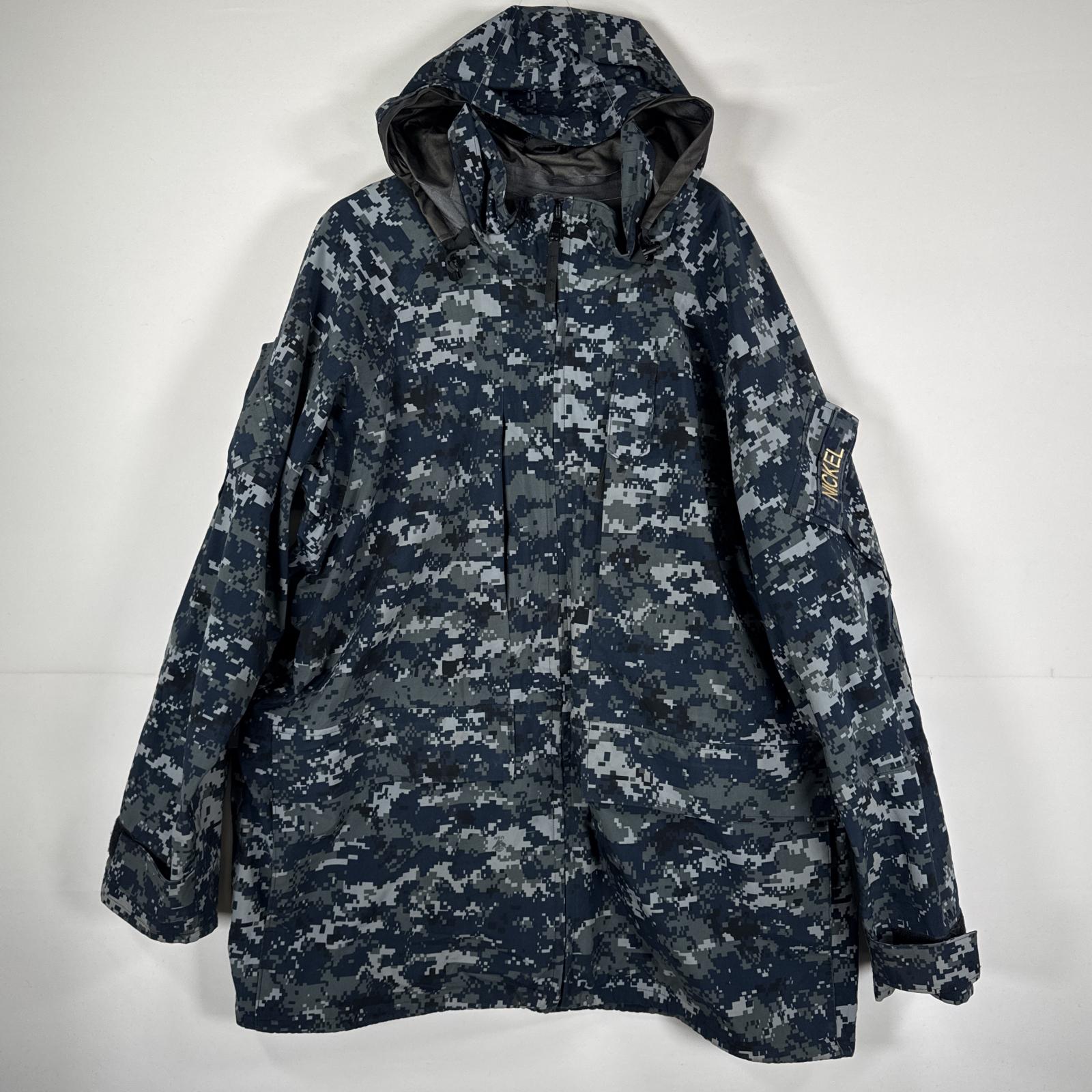 古着 ミリタリージャケット ECWCS GORE-TEX デジカモ ゴアテックスパーカー 大きいサイズ 米軍　実物 Xlarge Xlong ネイビー メンズ