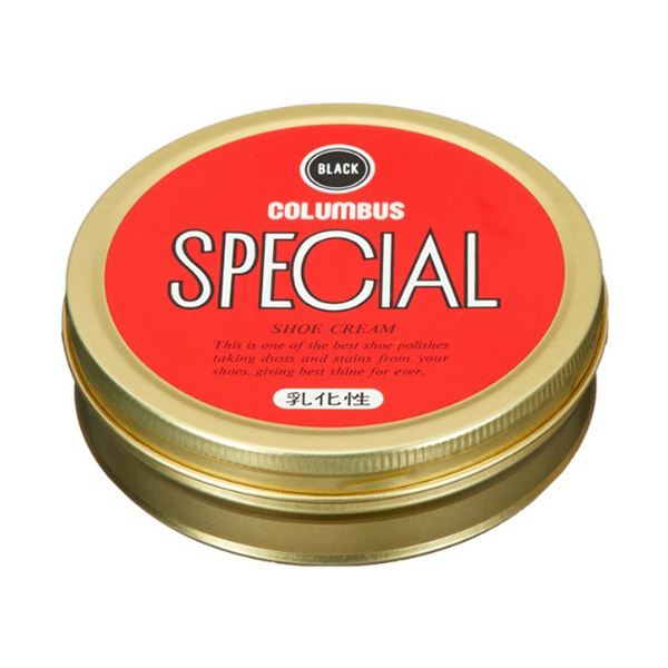 （まとめ） コロンブス 靴クリーム 乳化性平缶ブラック（クロ） 1個 3セット