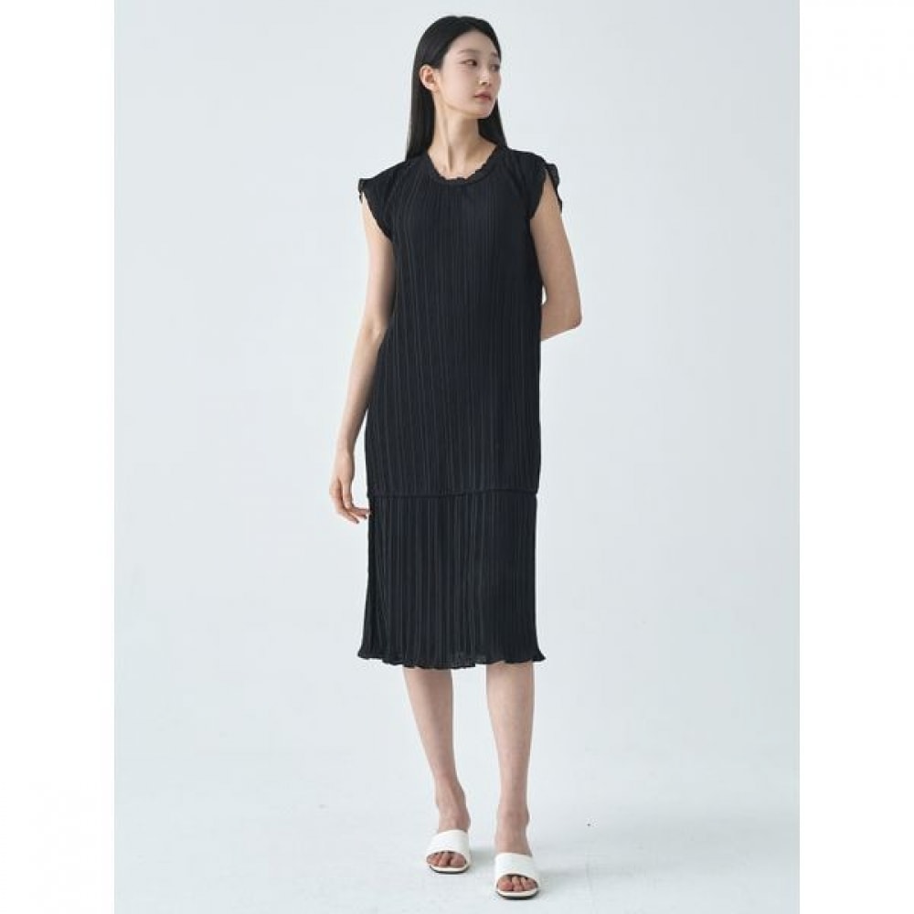 [ジセン] ベーシックプリーツワンピース LSOPO472_BK 4,619円