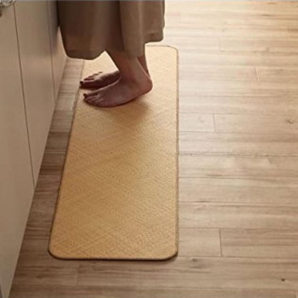 【I】【代引不可】イケヒコ 籐製網代ラグマット 宝麗 約35×120cm 5209710 天然ラタン 籐あじろ キッチンマット【北海道・沖縄・離島不可】【代引不可/沖縄・離