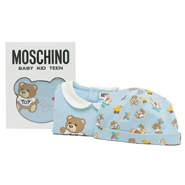 ベビー服 ベビー用品 テディベア ロンパース　帽子 ブルー キッズ MMY056 LBA00 40304